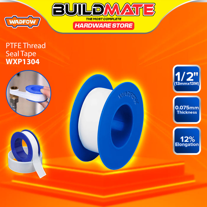 BUILDMATE Wadfow PTFE Teflon Thread Seal Tape 7m / 13m White Plumbers Sealant Threaded Joint Leak Proof Pipe Wrapping Tape SOLD PER PIECE - WHT