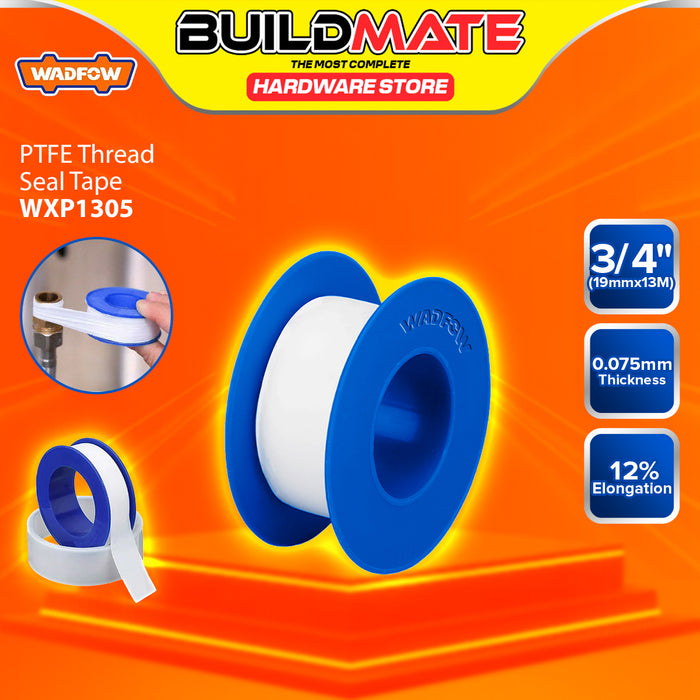 BUILDMATE Wadfow PTFE Teflon Thread Seal Tape 7m / 13m White Plumbers Sealant Threaded Joint Leak Proof Pipe Wrapping Tape SOLD PER PIECE - WHT
