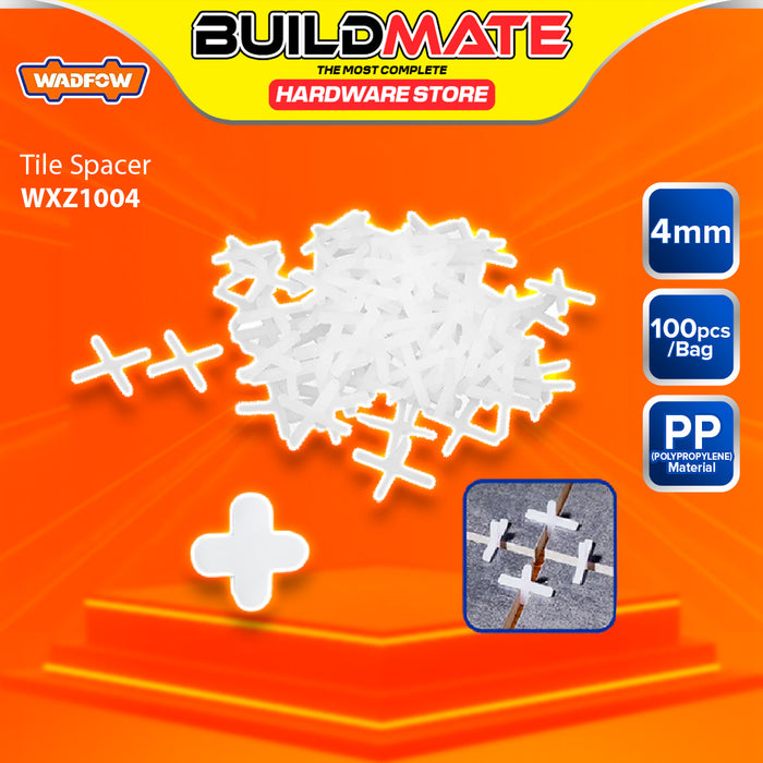 BUILDMATE Wadfow 100PCS/BAG Tile Spacer 1mm-4mm Grout Line Tiling Gap Spacing Cross Spacers Leveling Alignment Tile Installation Tool SOLD PER BAG - WHT