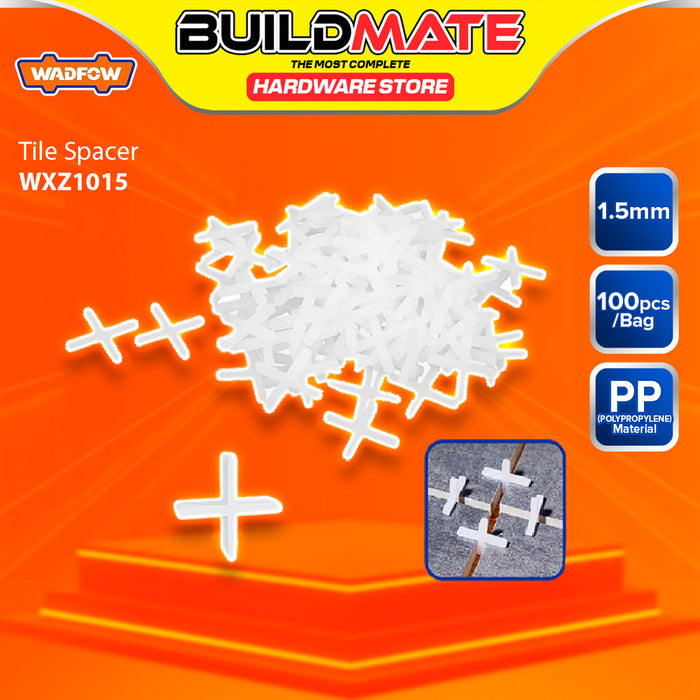 BUILDMATE Wadfow 100PCS/BAG Tile Spacer 1mm-4mm Grout Line Tiling Gap Spacing Cross Spacers Leveling Alignment Tile Installation Tool SOLD PER BAG - WHT