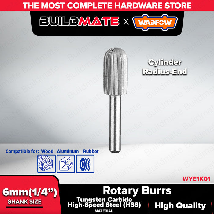WADFOW 6mm Rotary Burrs for Deburring Wood, Rubber, and Aluminum WHT - BUILDMATE