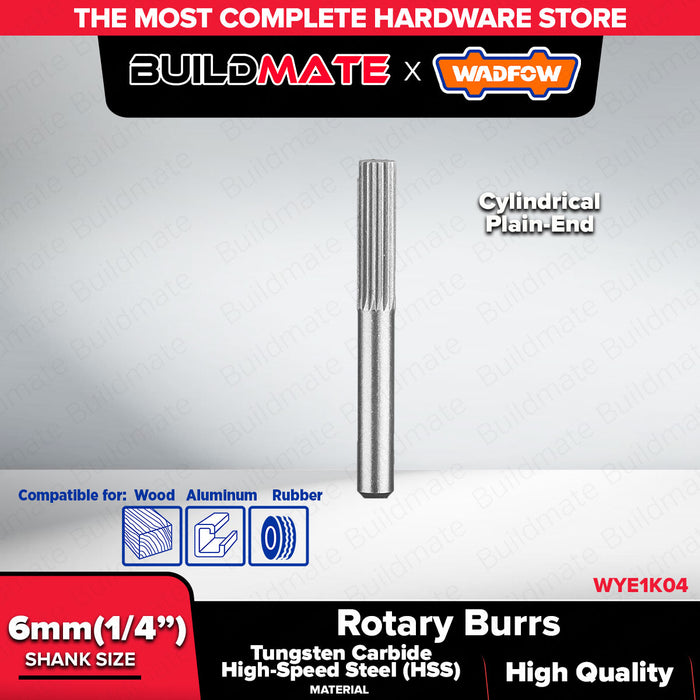 WADFOW 6mm Rotary Burrs for Deburring Wood, Rubber, and Aluminum WHT - BUILDMATE