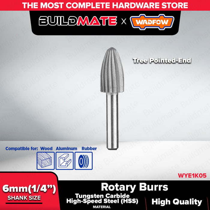 WADFOW 6mm Rotary Burrs for Deburring Wood, Rubber, and Aluminum WHT - BUILDMATE