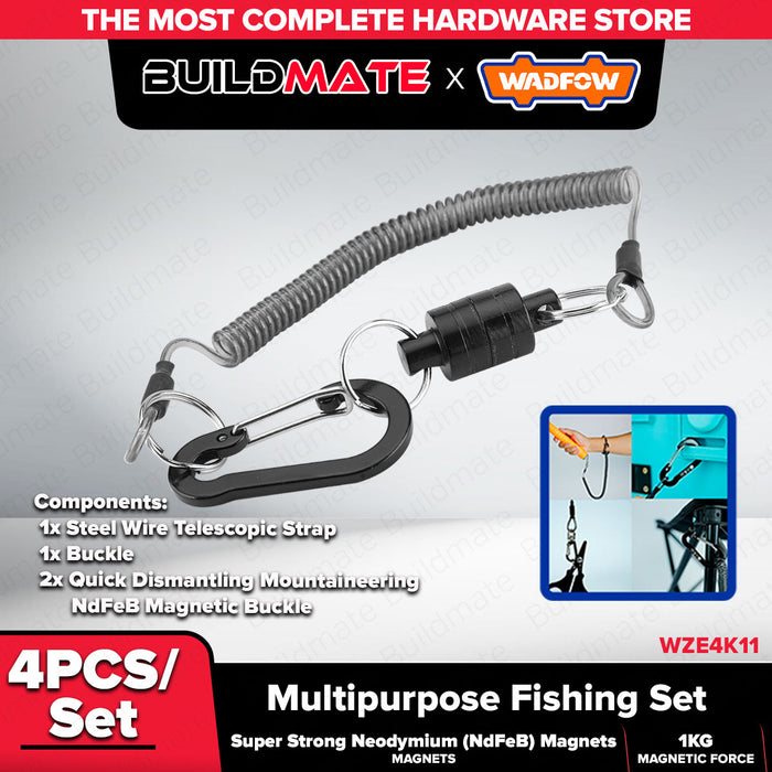 Wadfow 4pcs Multipurpose Fishing Set w/ Neodymium Magnets Outdoor Gear for Fishing, Mountaineering &Hunting WZE4K11 - WHT