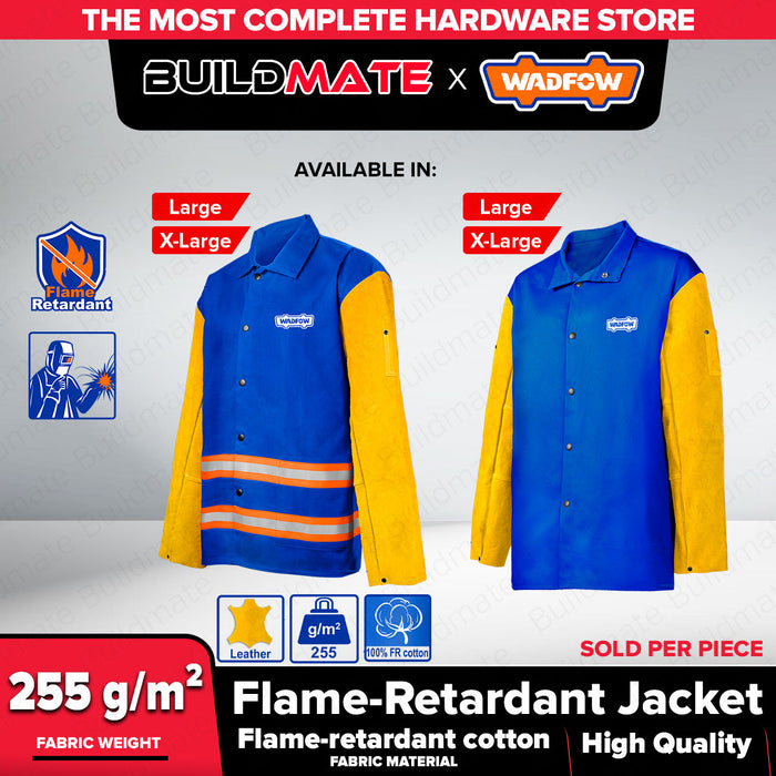 Buildmate x WADFOW Flame-Retardant Welding Jacket FR Cotton Leather Sleeve L/XL WZW0101/WZW0102