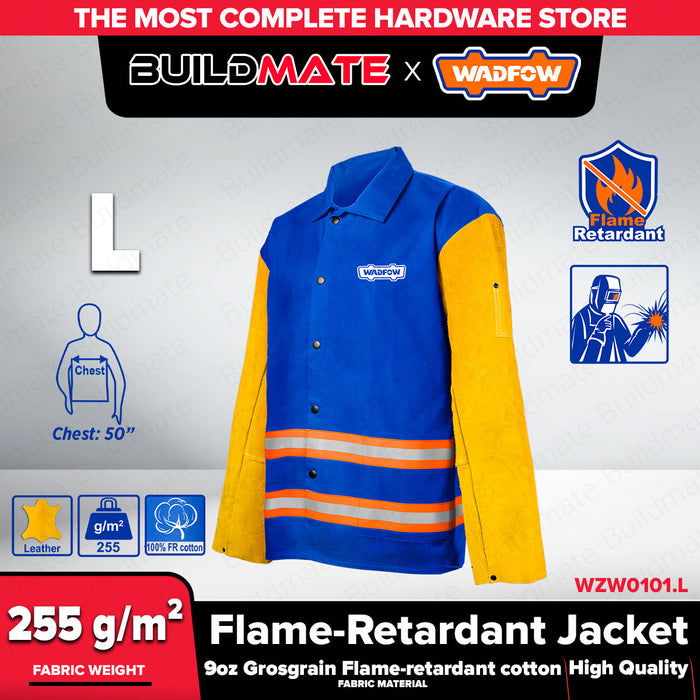 Buildmate x WADFOW Flame-Retardant Welding Jacket FR Cotton Leather Sleeve L/XL WZW0101/WZW0102