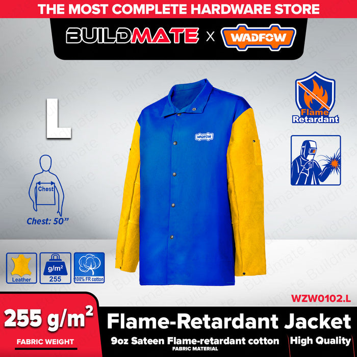 Buildmate x WADFOW Flame-Retardant Welding Jacket FR Cotton Leather Sleeve L/XL WZW0101/WZW0102