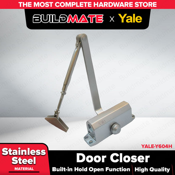 Buildmate x YALE Door Closer 85kg Surface Mount Built-In Hold Open Function Y604H