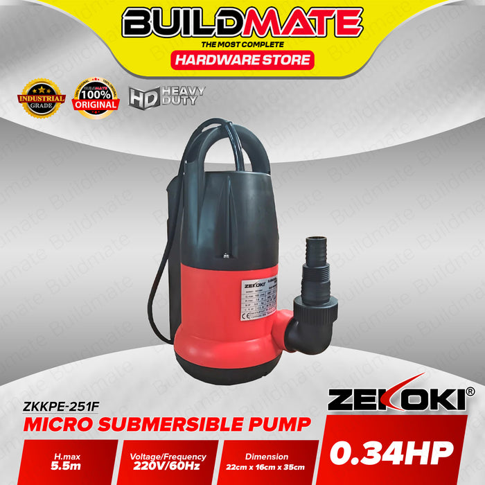 BUILDMATE Zekoki Clean Water Micro Submersible Pump 0.34HP - 1.0HP Compact Freshwater Transfer Immersion Pump