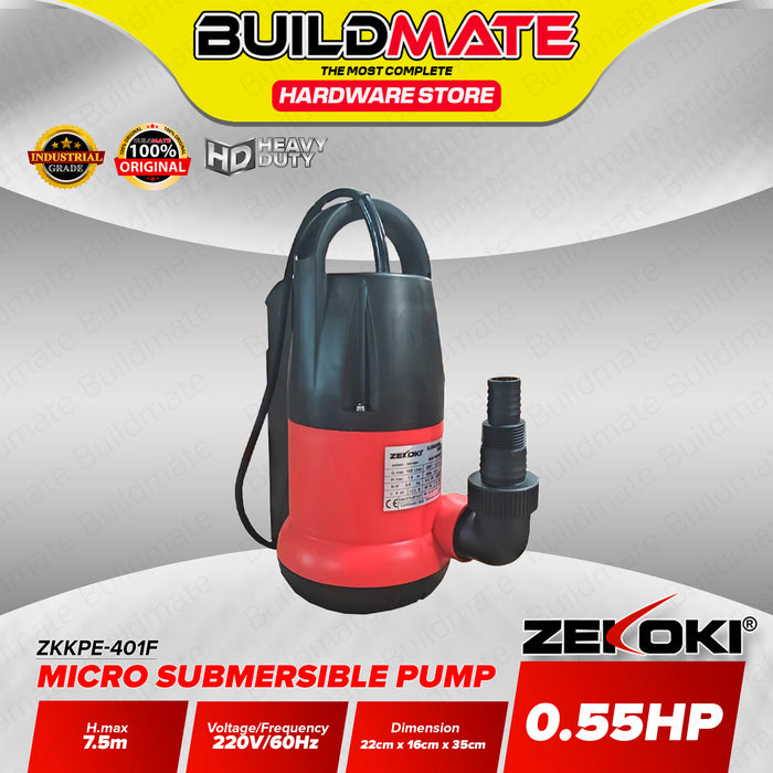 BUILDMATE Zekoki Clean Water Micro Submersible Pump 0.34HP - 1.0HP Compact Freshwater Transfer Immersion Pump