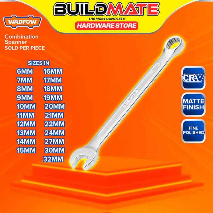 BUILDMATE Wadfow Combination Spanner 24mm-32mm Cr-V Multi-Function Double Ended Open & Box Dual End Combination Ratchet Wrench - WHT
