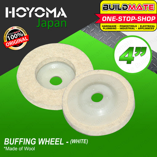 HOYOMA 4" Inch Buffing Polishing Wheel White Cloth for Stainless Steel Polishing •BUILDMATE•
