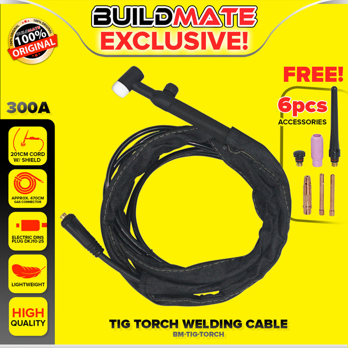 [SET] BUILDMATE Brand 3in1 Gasless MIG / TIG / MMA with FREE Flux Cored Portable Arc Inverter Welding Machine 300A + TIG Torch Welding Cable BM-MIG300A / BM-TT001