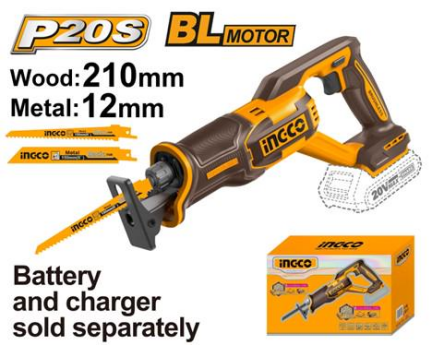 INGCO Cordless Reciprocating Saw for Cutting Wood & Metal (Unit Only) CRSLI2108 ICPT - BUILDMATE