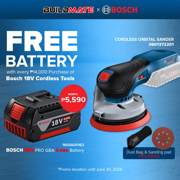 BUILDMATE Bosch Cordless Random Orbital Sander Wood 18V 125mm Variable Speed (BARE TOOL) Wood Sander Orbital Sander Finishing Sander Wood Orbital Sanding Finish Polishing Machine Electric Sander GEX18V-125 0601372201 • BLC