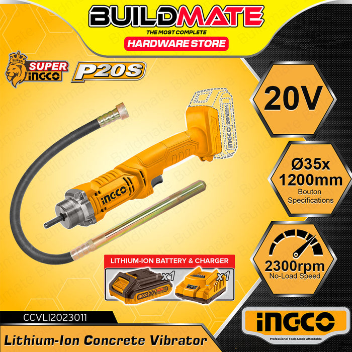 INGCO Li-Ion Cordless Concrete Vibrator High Quality CCVLI202301 | CCV Buildmate INGCO Li-Ion Cordless Concrete Vibrator High Quality CCVLI202301 | CCV Buildmate