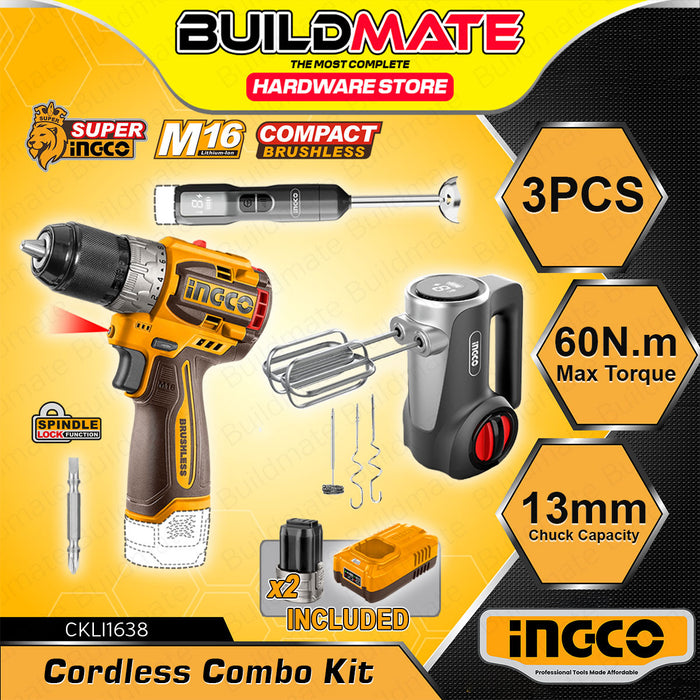 Hand Battery Operated Drill Price BUILDMATE Ingco 16V Combo Kit