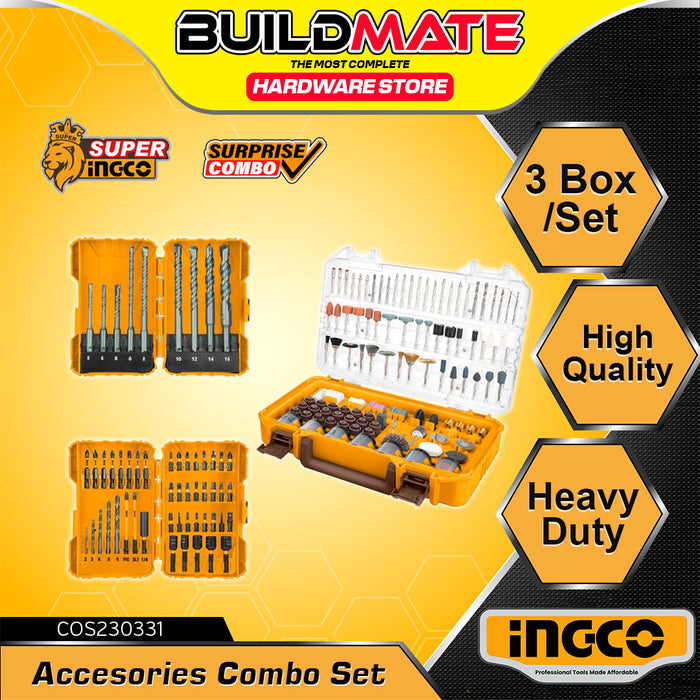 BUILDMATE Ingco 4pcs Accessories Box Set  / 3pcs Accessories Combo Box Set Twist Drill Bits Impact Screwdrivers Mini Drill Accessories Tools Kit - IPX