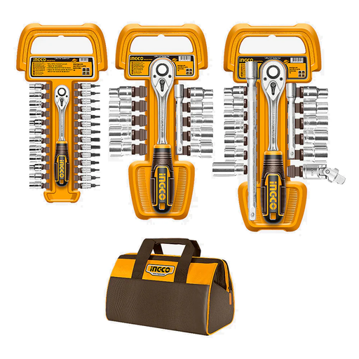 Ingco 57pcs 1/4" & 3/8" & 1/2" Socket Set COS23092 - IHT