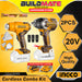 BUILDMATE Ingco 2pcs Cordless Combo Kit 20V Lithium-Ion 300/550°C Heat Gun with 850N.m Brushless Impact Wrench Power Tool Set COSLI240489 - ICPT