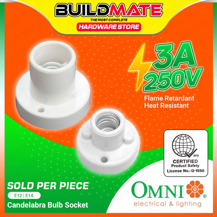 BUILDMATE Omni Candelabra Socket E12 / E14 Receptacle Ceiling Fixture Light Bulb Holder Socket SOLD PER PIECE