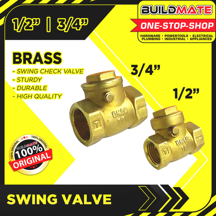 BUILDMATE Swing Check Valve 1", 1/2" , 3/4" SOLD PER PIECE Prevent Water Backflow