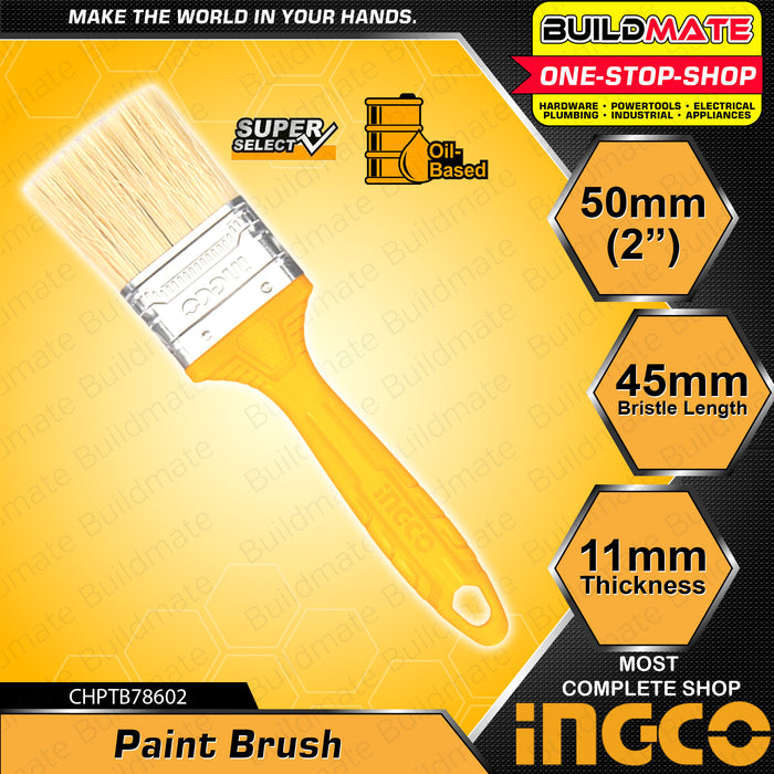 BUILDMATE Ingco Utility Paint Brush 1" | 1.5" | 2" | 3" | 4" Inch Plastic Handle For Oil-Based Paint Penholder Oil Painting Brush Acrylic Oil Paint Brush Scrubbing Brushes Art Supplies Brushes for Painting Trim Paint Brushes Stain Brush • IHT