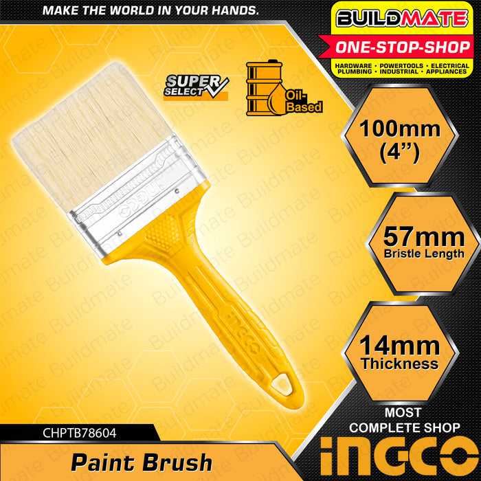 BUILDMATE Ingco Utility Paint Brush 1" | 1.5" | 2" | 3" | 4" Inch Plastic Handle For Oil-Based Paint Penholder Oil Painting Brush Acrylic Oil Paint Brush Scrubbing Brushes Art Supplies Brushes for Painting Trim Paint Brushes Stain Brush • IHT