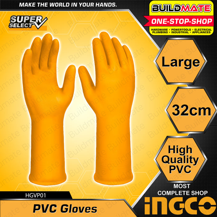 BUILDMATE Ingco PVC Gloves 32cm Protective Gloves Work Gloves