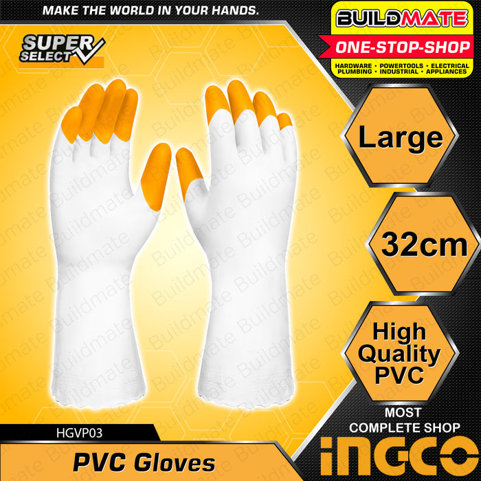 BUILDMATE Ingco PVC Gloves 32cm Protective Gloves Work Gloves Washable Safety Gloves Comfortable Gloves Garden Gloves Protection Gloves Kitchen Gloves HGVP01 | HGVP02 | HGVP03 • HT2