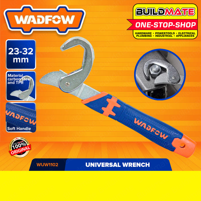 BUILDMATE Wadfow Universal Wrench Single / Double Open End Multi-Function Adjustable Ratchet Spanner Pipe Wrench Hand Tool WUW1102 / WUW1101 - WHT