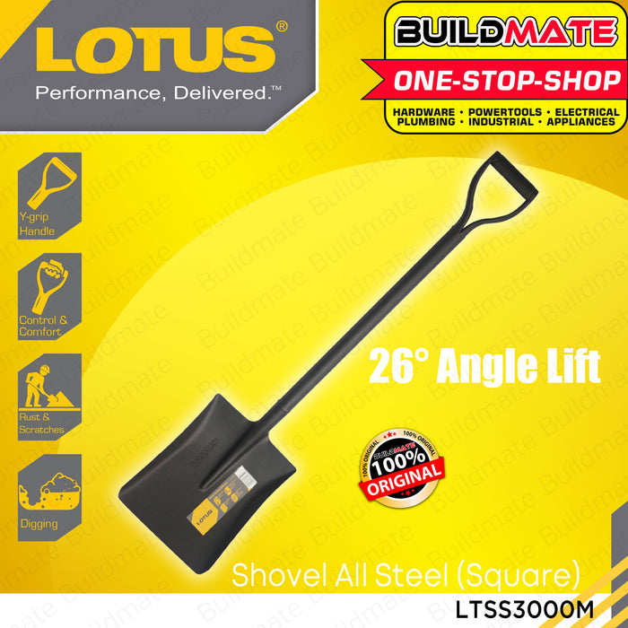 LOTUS All Steel Shovel POINTED / SQUARE •BUILDMATE• LHT LUTOS
