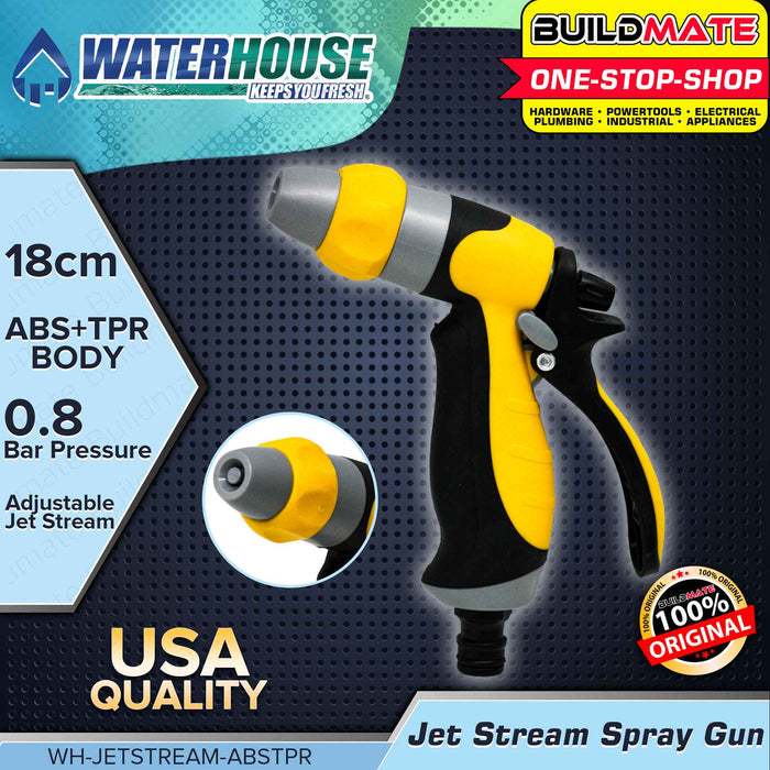 BUILDMATE Waterhouse Jet Stream Spray Gun 18CM Plastic Trigger Nozzle Garden Hose Spray Nozzle Gun Adjustable Plastic Nozzle Garden Soft Grip for Watering Plants, Car Wash Garden Tools WH-JETSTREAM-ABSTPR •