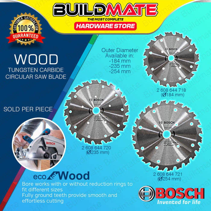 BUILDMATE Bosch Tungsten Carbide Circular Saw Blade Wheel 7 1/4" - 10" Inch CoolteQ Eco for Wood BAX