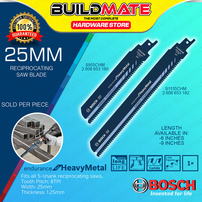 BUILDMATE Bosch S 955 CHM Reciprocating Saw Blade Endurance for Heavy Metal Cutting 2608653180 - BAX