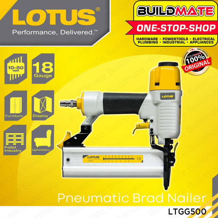 BUILDMATE Lotus Pneumatic Brad Nailer 10 - 50mm Nail Gun Nailer Gun Upholstery Election Furniture LTGG500 • LPT