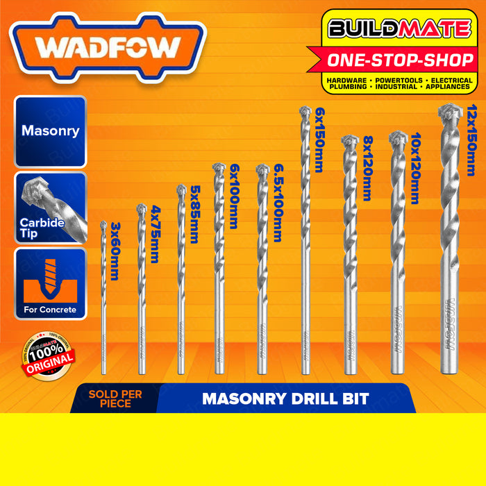 WADFOW Masonry Drill Bit 3mm To 12mm Alloy Triangle Drill Bits Concrete Drill Bit Ceramic Tile Drill Bits Carbide Tip / Point Angle Multi-Function Metal Drill for Brick, Tile, Cement, Ceramic, Glass, And Plastic Hand Tool •BUILDMATE• WHT