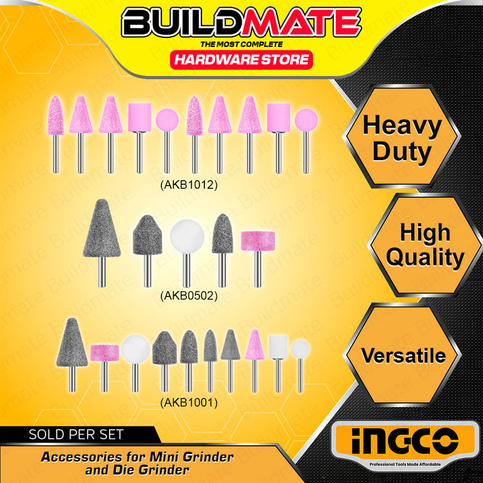 BUILDMATE Ingco 5pcs / 10pcs Mounted Stone Accessories for Mini Grinder & Die Grinder for Carving Engraving Grinding Hand Tool SOLD PER SET - IHT