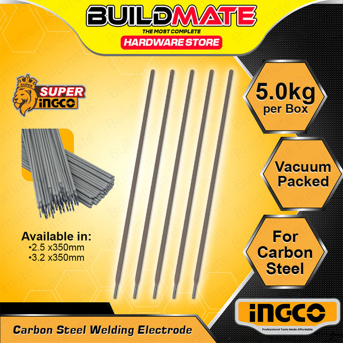 BUILDMATE Ingco 5kg Carbon Steel Welding Electrode 2.5x350mm / 3.2×350mm AWS E6013 Stick Welder Rod - IHT