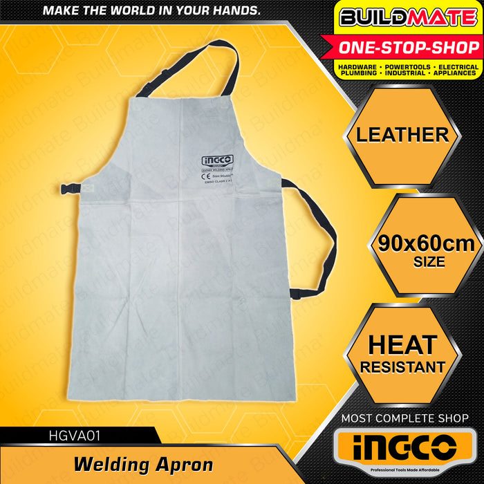 BUILDMATE Ingco Leather Welding Apron 90x60cm Gray | Brown [SOLD PER PIECE] Leather Apron Protective Apron Safety Apron Work Apron Workshop Apron HGVA01 | HGVA03 • IHT