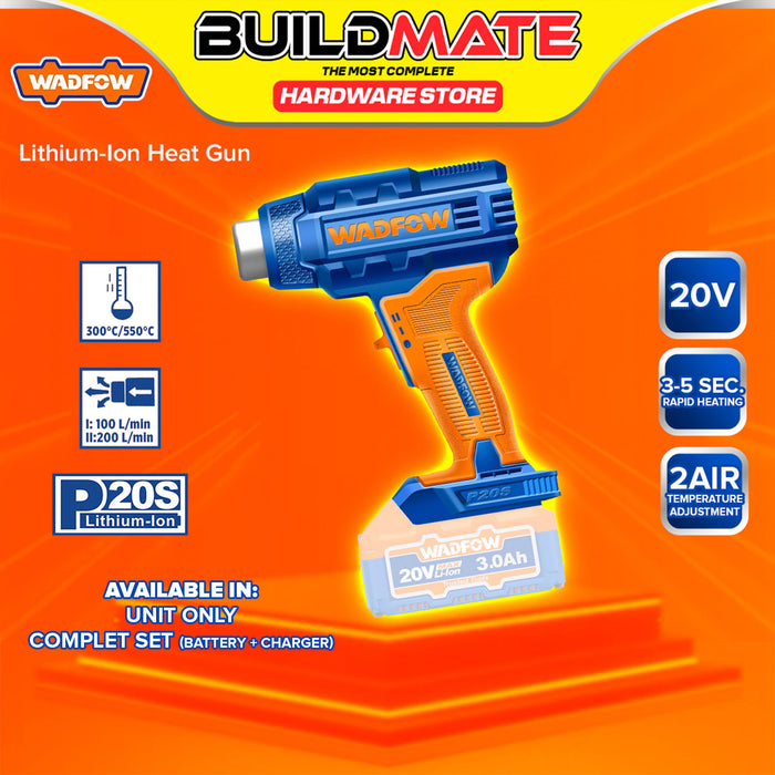 BUILDMATE Wadfow Lithium-Ion Cordless 20V Heat Gun Blower Rechargeable Hot Air Blow Gun Heat Shrink Wrapping Sealer Tool - WCPT