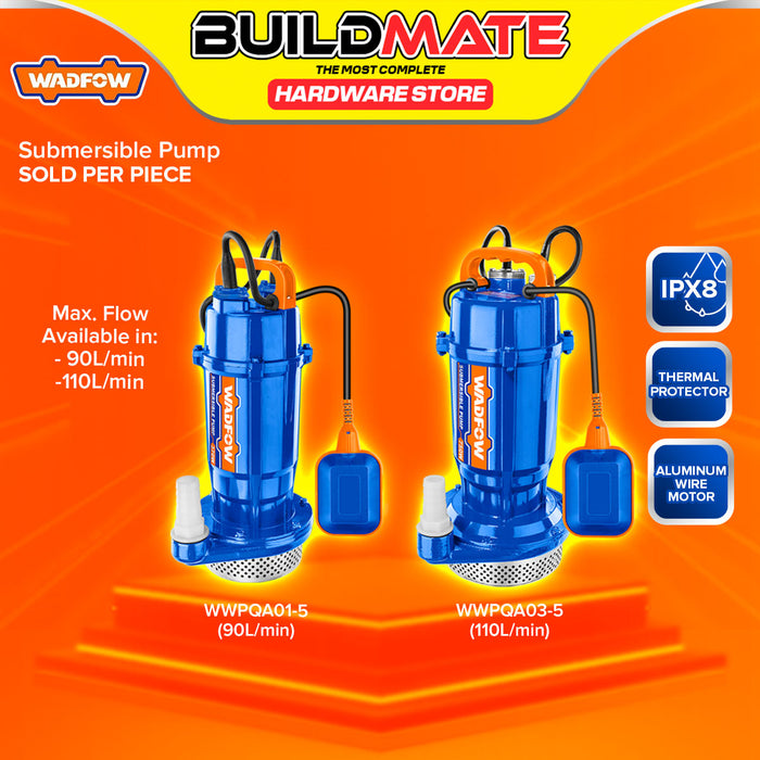 BUILDMATE Wadfow Submersible Pump 370W / 750W Aluminum Wire Clean Water Pump IPX8 with Thermal Protector WWPQA01-5 / WWPQA03-5 - WPT