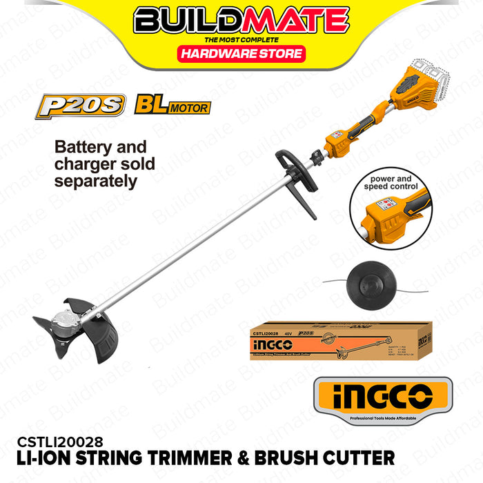 BUILDMATE Ingco 40V Li-Ion Cordless String Trimmer and Brush Cutter SET CSTLI200285 / CSTLI20028 - IPT