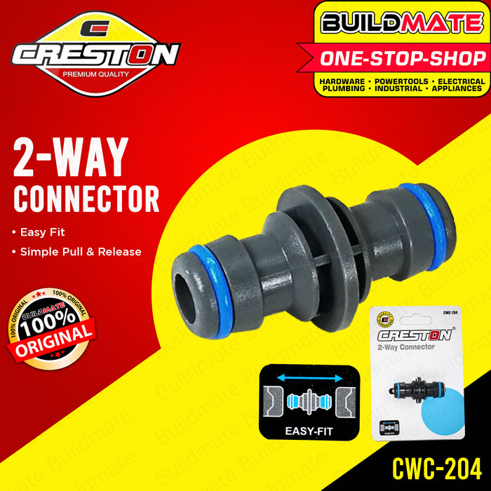 BUILDMATE Creston Two Way Connector Quick Connectors for Garden Hose Fitting Water Adapter CWC-204 •