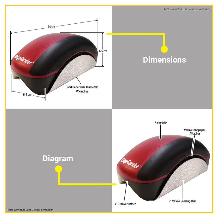 BUILDMATE Milescraft Edge Sander Surface Finishing Sand Down Two Rough Edges for Finishing Off Veneer / Laminate #1621
