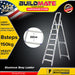 BUILDMATE Powerhouse Step Aluminum Ladder 150kg Capacity Heavy Duty Step Stool Folding Anti-Slip Stepladders - PHHT