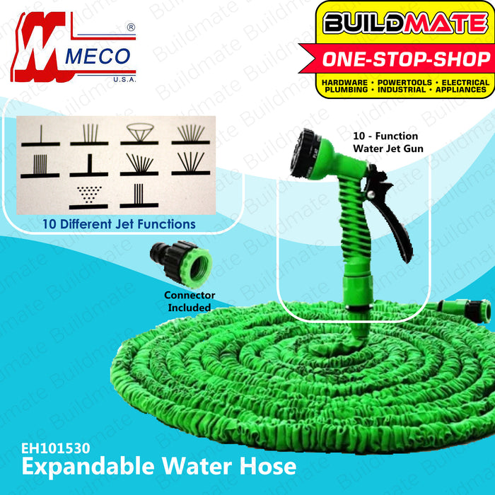 BUILDMATE Meco Expandable Garden Hose with Multi-Function Jet Water Gun Up to 30M Water Garden Hose with Hose Spray Set Garden Hose Spray Nozzle Gun Watering Plants, Car Wash Garden Tools EH101530 •