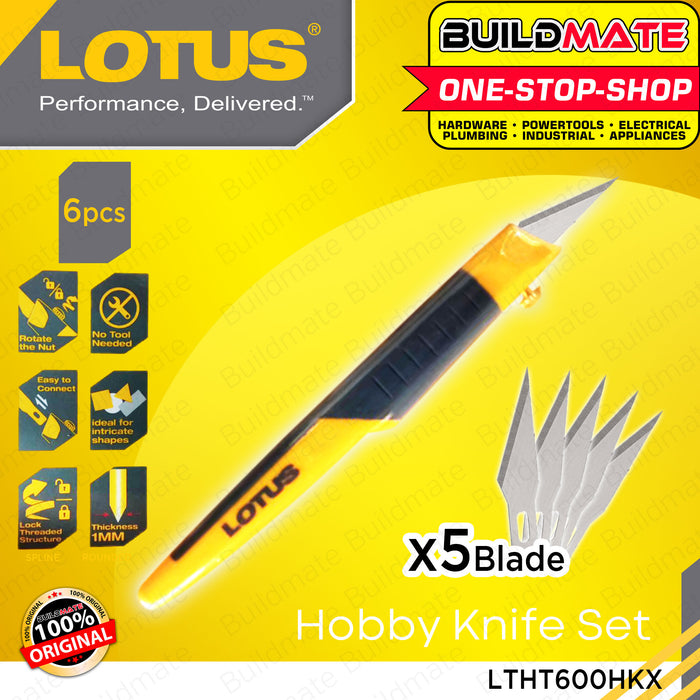 LOTUS 6PCS Non-Slip Grip Hobby Knife Cutter Blade Set with 5Pcs
