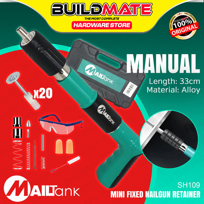 BUILDMATE Mailtank Mini Fixed Nail Gun Retainer Manual Steel Portable Nail Shooting Machine Wall Fastening Punch Rivet Tool for Concrete SH109