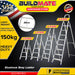 BUILDMATE Powerhouse Step Aluminum Ladder 150kg Capacity Heavy Duty Step Stool Folding Anti-Slip Stepladders - PHHT